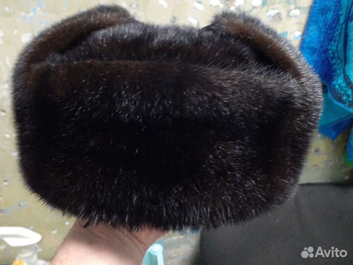 Норковая шапка мужская 56
