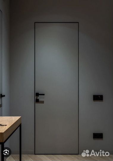 Новые скрытые двери 2100х800, черная фурнитура