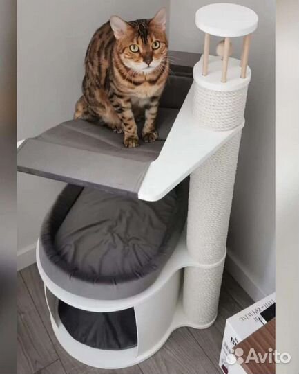 Когтеточка с домиком и гамаком