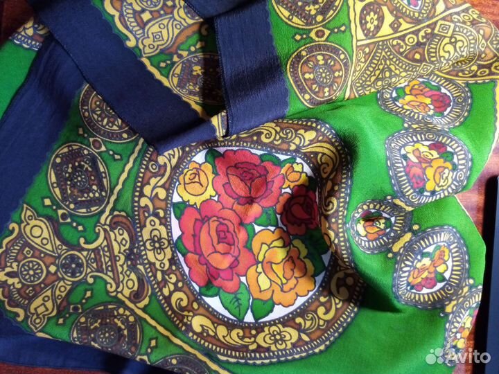 Платок крепдешин. СССР. Батик. Винтаж