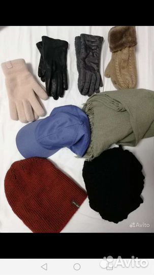 Вещи пакетом: перчатки, шарфы, шапка, кепка