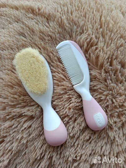 Расческа и щетка Chicco натуральн. (розовая)