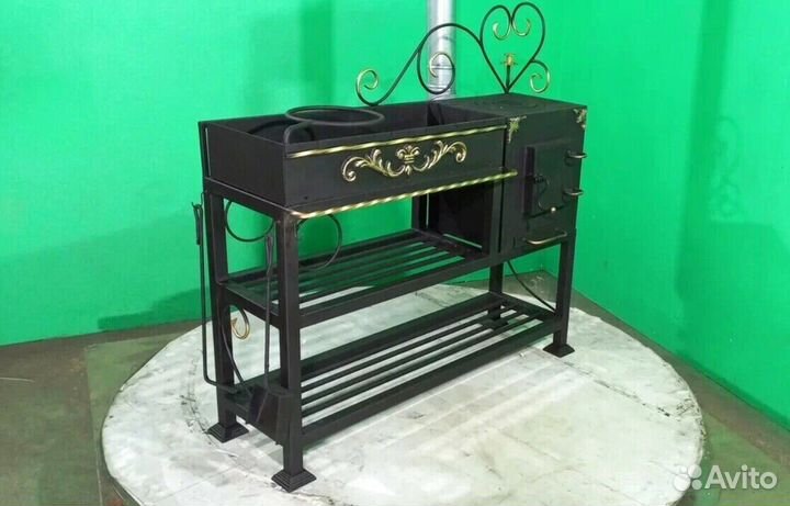 Мангал с печкой под казан