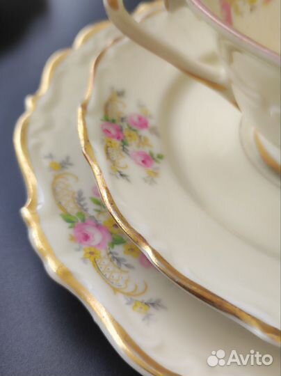 Антикварные Чайные трио и молочник Karlskrona