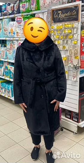 Искусственная шуба черная