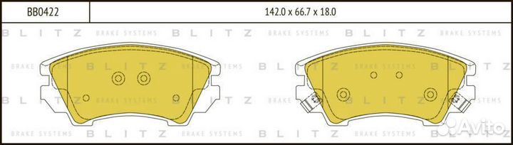 Blitz BB0422 Колодки тормозные дисковые передние