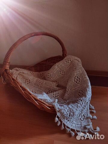 Корзинка и плед для фотосессии новорождённых