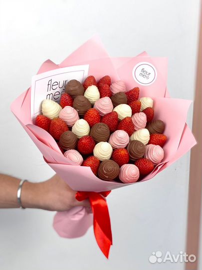 Клубничный букет, клубника в шоколаде