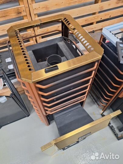 Печь банная ermak 24 сетка люкс gold