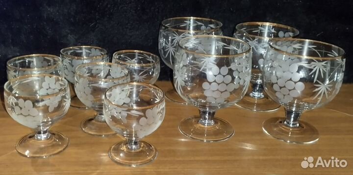 Фужеры и стаканы хрустальные СССР
