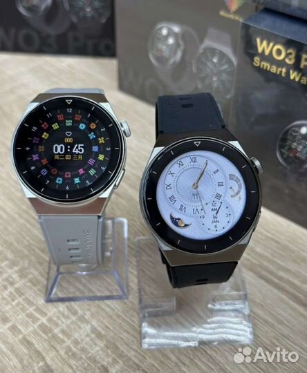 SMART Watch W03 pro круглые Смарт часы