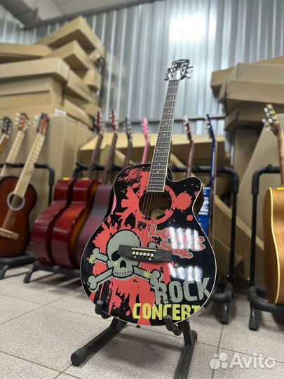 Акустическая гитара Elitaro череп