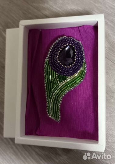 Брошь. Тюльпан. Ручная работа