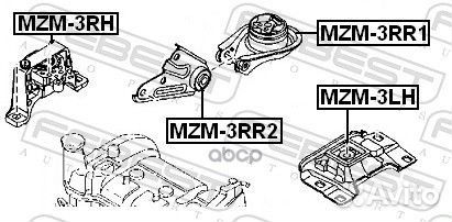 MZM-3LH подушка двс левая Mazda 3 1.3i-2.0i 03