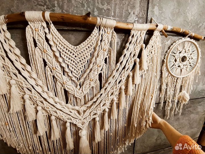 Украшение на стену, панно гобелен макраме