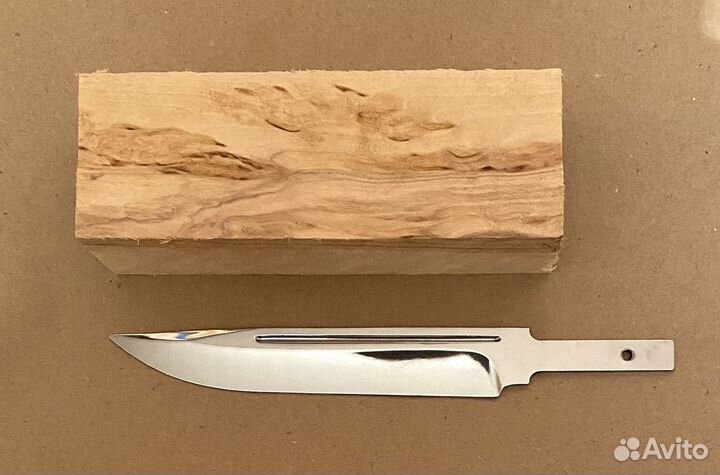 Клинок заготовка для ножа карельская береза