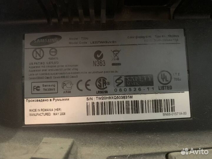 Монитор Samsung SyncMaster T200