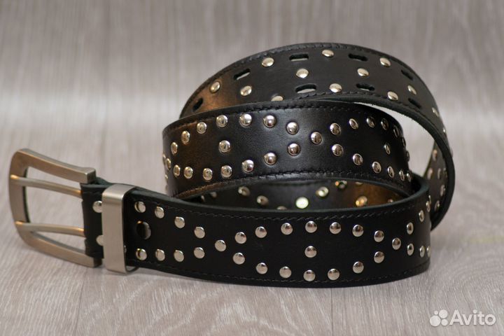 Мужской кожаный ремень ручной работы