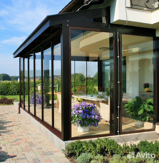 Остекление теплое для террас, веранд, беседок