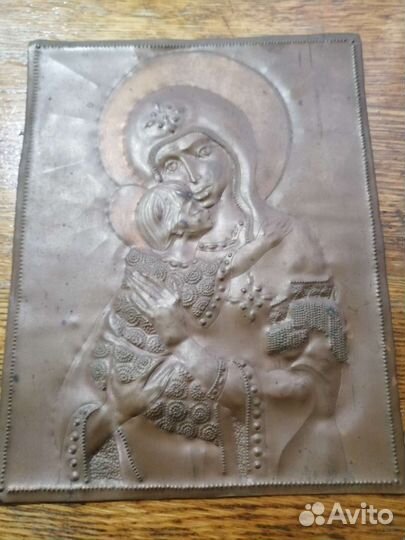 Икона, Богородица, чеканка