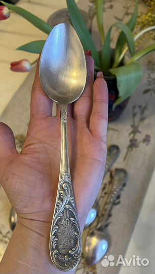 Столовые мельхиоровые ложки старое пламя зiш