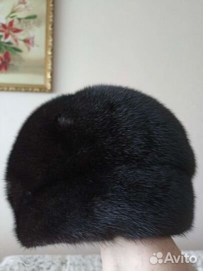 Берет норковый черный