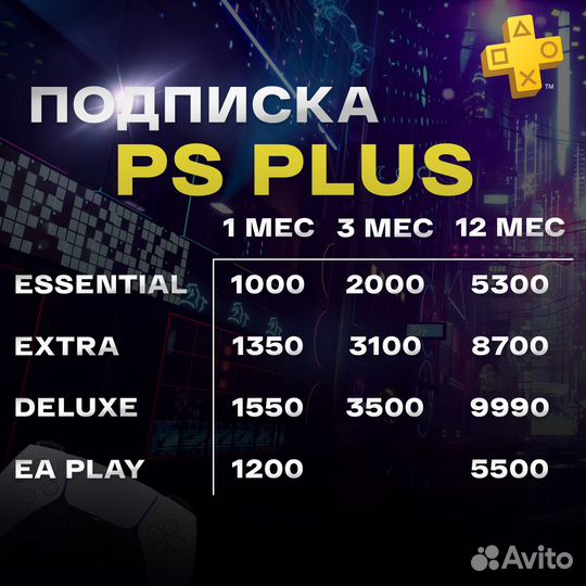 PS Plus Подписка 1/3/12м / Ea Play / 800+ игр