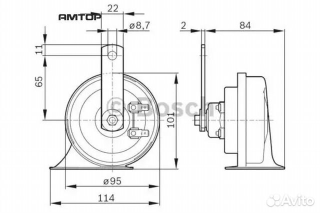 Bosch 0986AH0502 Сигнал звуковой bosch 0986AH0502