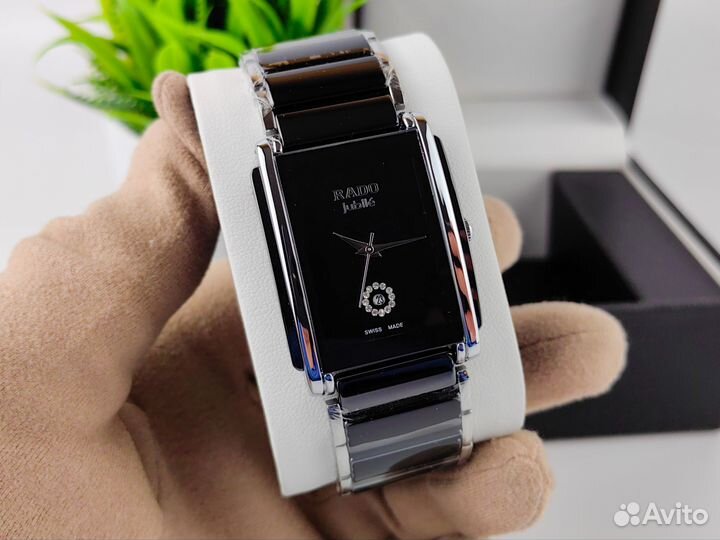 Часы мужские Rado керамика серебро чёрные