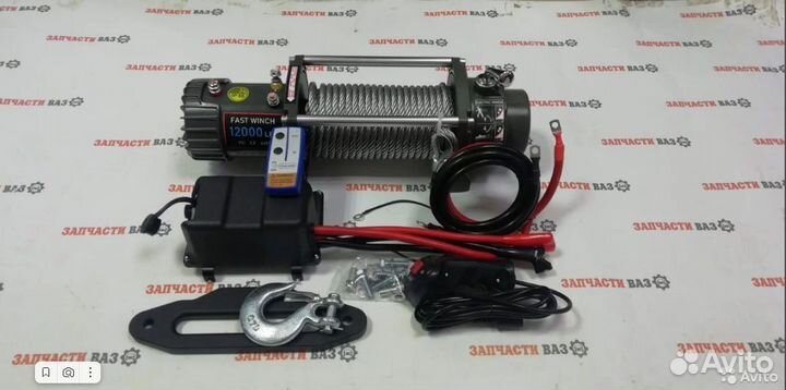 Лебедка 12000lbs/6000kg 12v трос металл новая