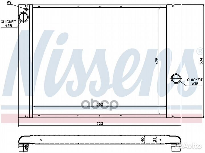 Радиатор BMW E60 545I 03- 60764 Nissens