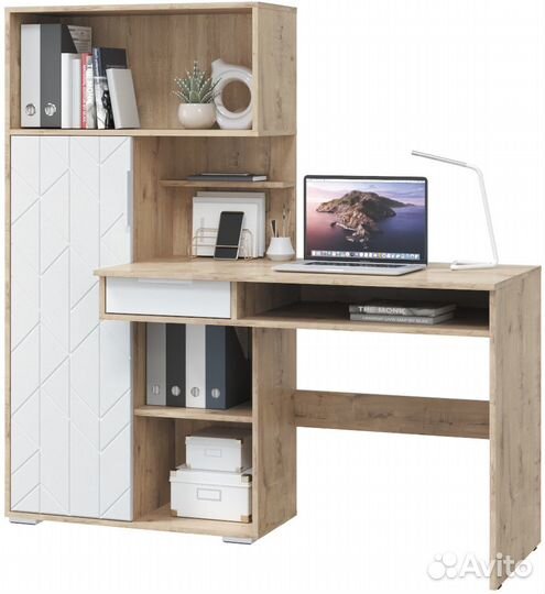 Стол компьютерный Бейсик уни Белый снег