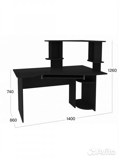 Стол компьютерный с надстройкой Beneli Сакс Дуб фе