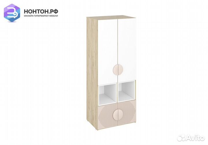 Шкаф двухдверный Мирра с полками дуб крафт серый