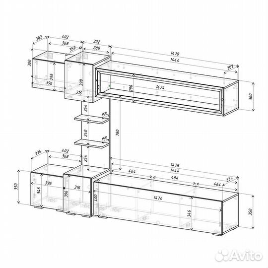 Гостиная Рей гс-01 графит