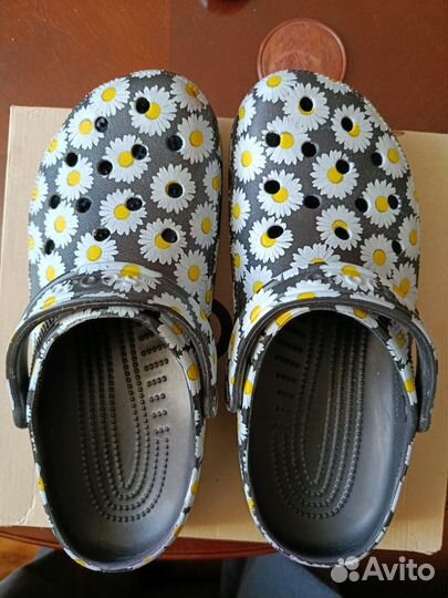 Crocs сабо оригинал, цветочки, новые