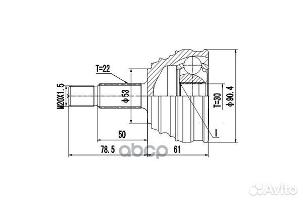 Шрус DCV861018 dynamatrix-korea