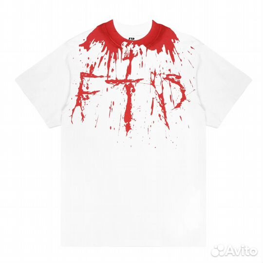 FTP Slit Throat Tee White / Blood (XL)