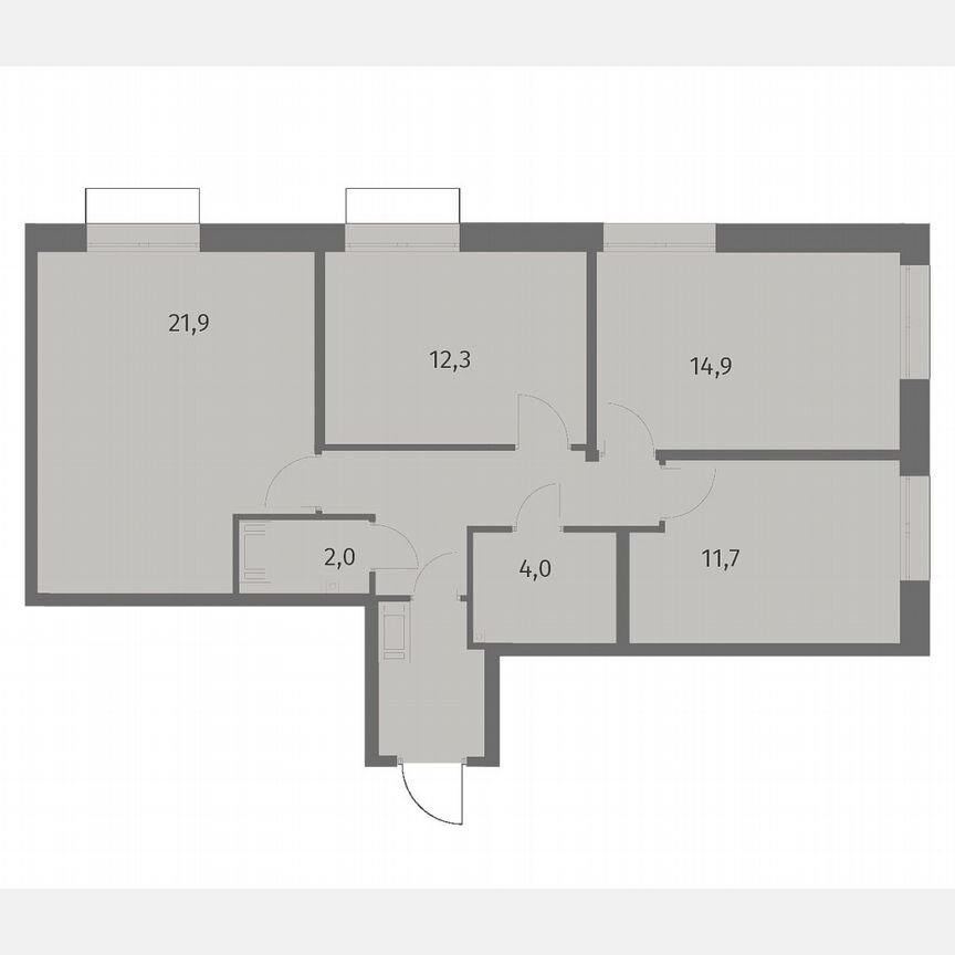 3-к. квартира, 77,9 м², 10/13 эт.