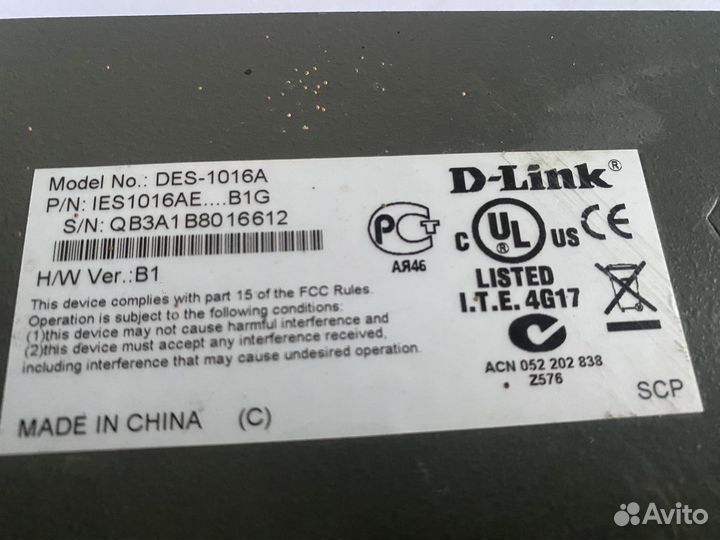 Коммутатор d link des 101 6a