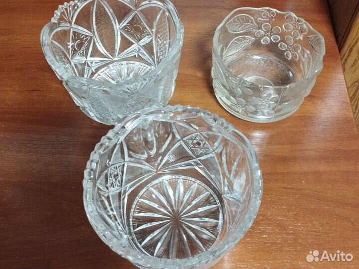 Хрустальная конфетница. Цена за одну шт