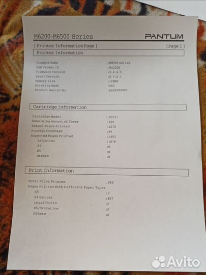 Лазерный мфу pantum m6500