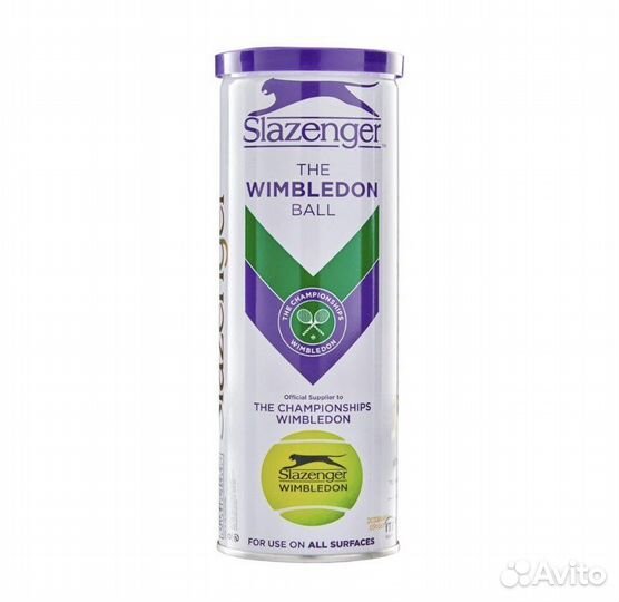 Теннисные мячи Slazenger Wimbledon, 3 мяча в банке