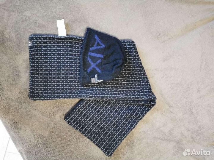 Комплект шапка и шарф Armani exchange оригинал 100