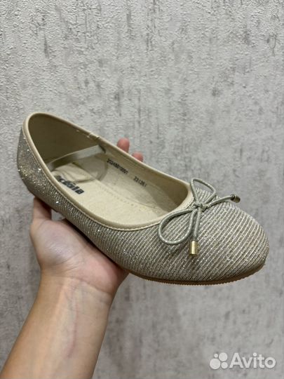 Балетки детские золотые