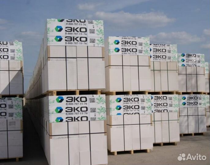 Газобетон эко D600 B5,0 100x600x250