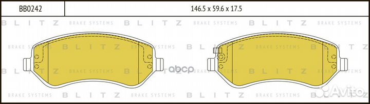 BB0242 Колодки тормозные chrysler voyager 2.4-3