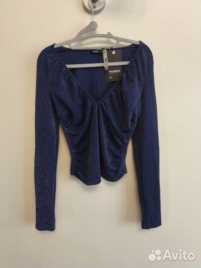 Блуза лонгслив с блёстками pull and bear