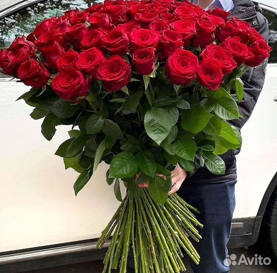 Розы высокие Доставка цветов