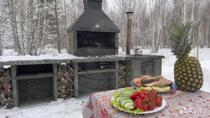 Мангальная зона барбекю с доставкой до участка